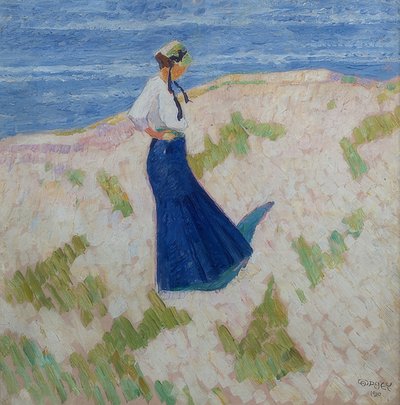 Bernhardine Bornemann på stranden i Heist. 1910 af Walter Ophey