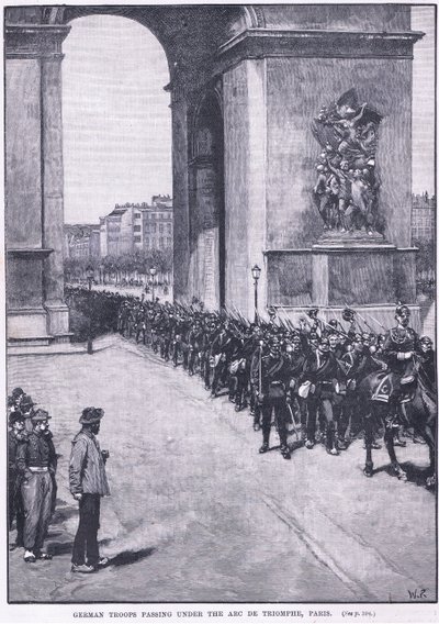 Tyske tropper passerer under Triumfbuen 1871 e.Kr af Walter Paget