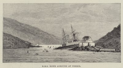 HMS Howe på grund af Ferrol af Walter Paget