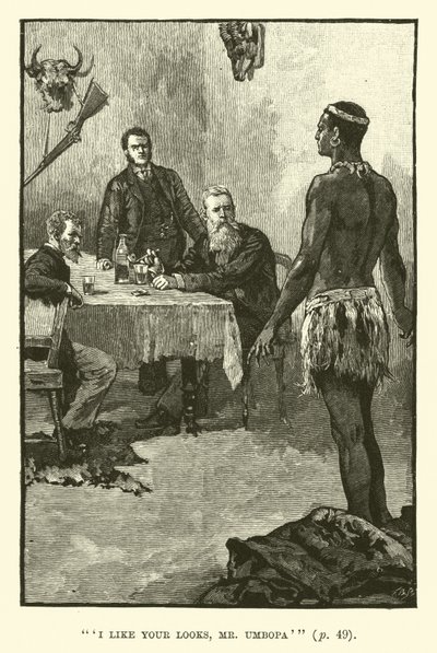 Illustration til King Solomons Mines af H Rider Haggard af Walter Paget