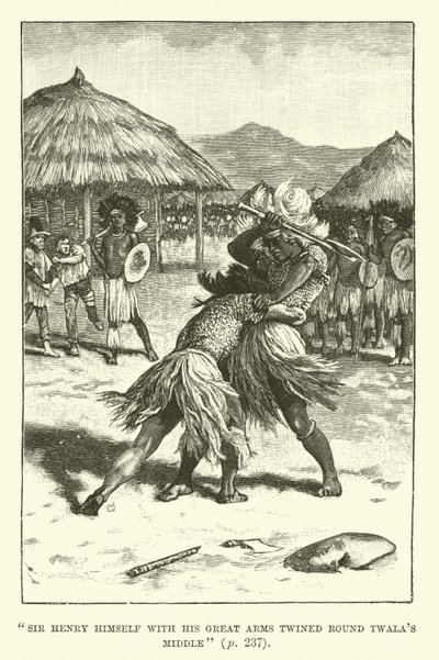 Illustration til King Solomons Mines af H Rider Haggard af Walter Paget
