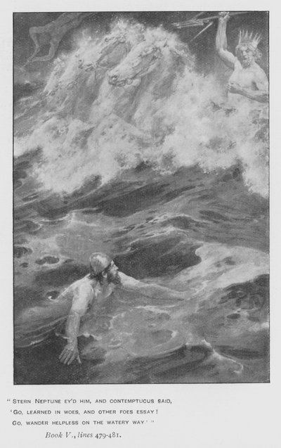 Illustration til pavens Odyssey of Homer (litho) af Walter Paget