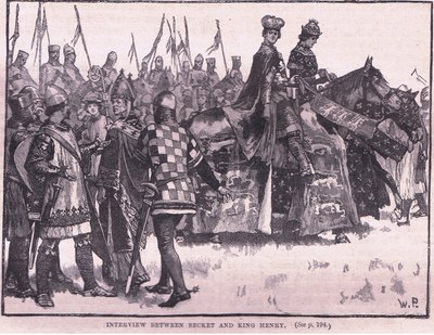 Interview mellem Becket og kong Henry AD 1169 af Walter Paget
