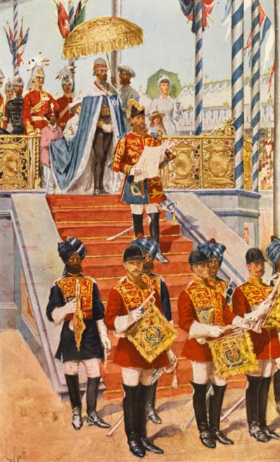 Dronningen udråbt til kejserinde af Indien (farvelitografi) af Walter Paget