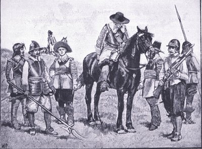 Types of Cromwellian Soldiery, fra Cassells History of the British People udgivet af Waverley Book Company Limited, ca. 1940 af Walter Paget