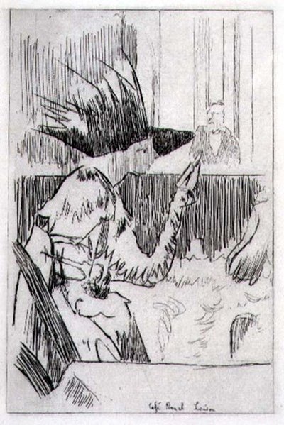 Cafe Royal i London (gravering) af Walter Richard Sickert