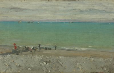 La Plage, Dieppe, ca. 1885 (olie på panel) af Walter Richard Sickert