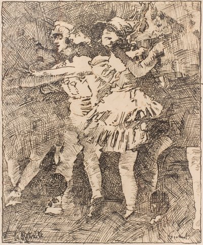 La Retraite: "Cheerio", ca. 1928 (pen og sort og rødt blæk på papir) af Walter Richard Sickert