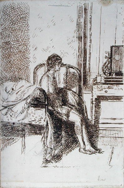 Lady of the Chorus (blæk på papir) af Walter Richard Sickert