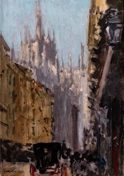 Milanos domkirke, ca. 1895 (olie på træ) af Walter Richard Sickert