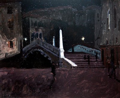 Ponte delle Guglie sul Cannaregio (Natscene, Venedig) ca. 1896 (olie på lærred) af Walter Richard Sickert