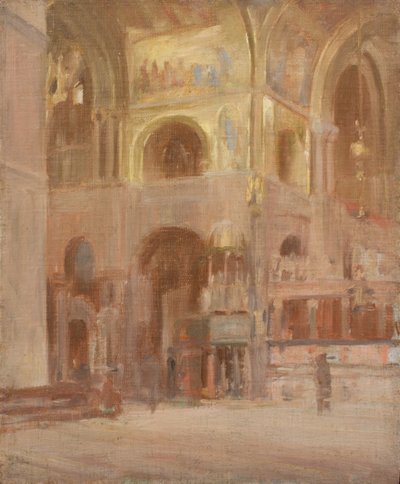 Studie til interiør i Markuskirken, Venedig af Walter Richard Sickert