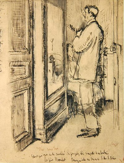 The New Tie, ca. 1922 (pen & blæk og vask på papir) af Walter Richard Sickert