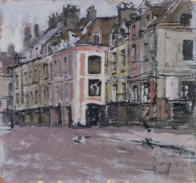 De gamle arkader, Dieppe; De gamle arkader, Dieppe, ca. 1898-1900 af Walter Richard Sickert