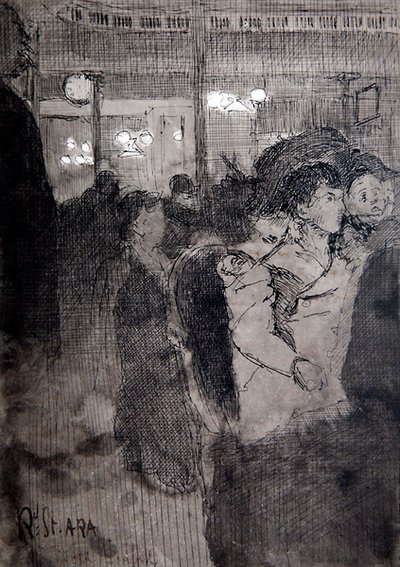 The Old Bedford (pen, blæk og vask om bord) af Walter Richard Sickert