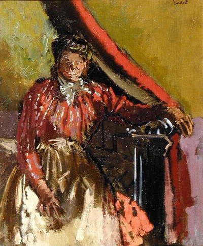 Kvinde siddende på en seng af Walter Richard Sickert