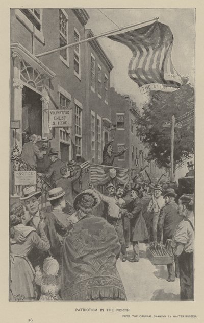 Patriotisme i nord (litho) af Walter Russell
