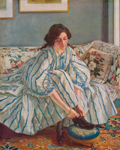 At binde sin sko, ca. 1900 af Walter Russell