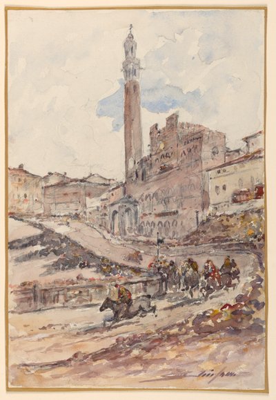 Hestevæddeløb, Siena, Italien af Walter Shirlaw