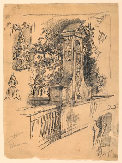 Studier fra en bro i Firenze, Italien af Walter Shirlaw