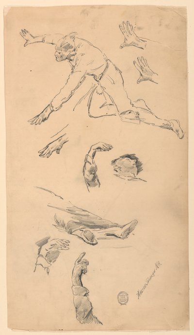 Studier af Hænder og Figurer af Walter Shirlaw