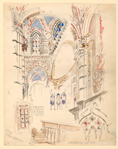 Studie af Siena-katedralen af Walter Shirlaw