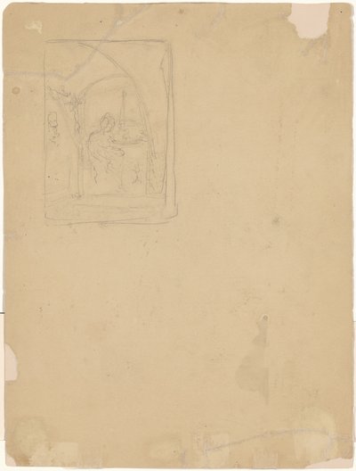 Studie af et interiør [verso] af Walter Shirlaw