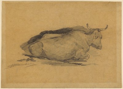 At studere en liggende ko af Walter Shirlaw