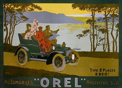 Annonce for Orel biler (farve litho) af Walter Thor