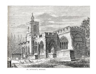 St.Dunstans Stepney. Fra en udsigt taget i 1803 af Walter Thornbury