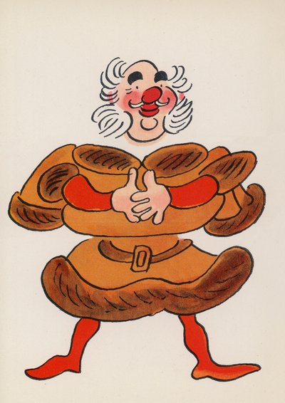 Figurer fra børnebøger: Falstaff (farvelitografi) af Walter Trier