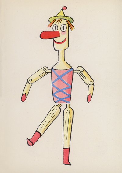 Figurer fra børnebøger: Pinocchio (farvelitografi) af Walter Trier