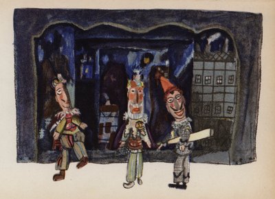Gammelt legetøj malet af Walter Trier (farvelitografi) af Walter Trier