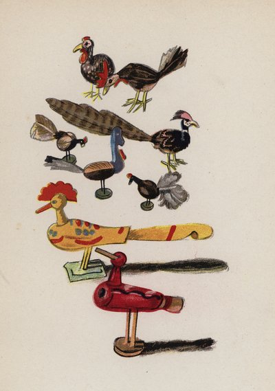 Gammelt legetøj malet af Walter Trier (farvelitografi) af Walter Trier