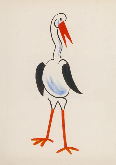 Et af Walter Triers skøre mennesker (farvelitografi) af Walter Trier