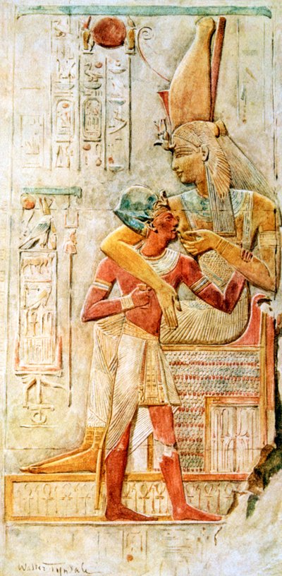 Egyptiske hieroglyffer, Abydos, Egypten, 1910 af Walter Tyndale