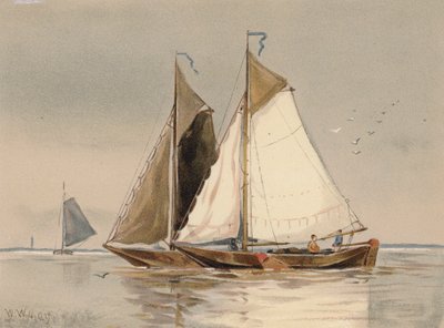 Hollandske tapperier på Schelde (farvelitografi) af Walter William May