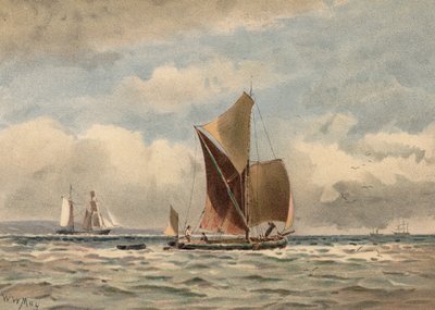 Themsens flodmunding (farvelitografi) af Walter William May