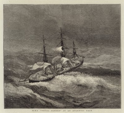 HMS Royal Alfred i en atlantisk kuling af Walter William May
