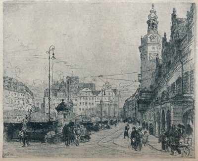 Markedsplads, Leipzig, c1913 af Walter Zeising