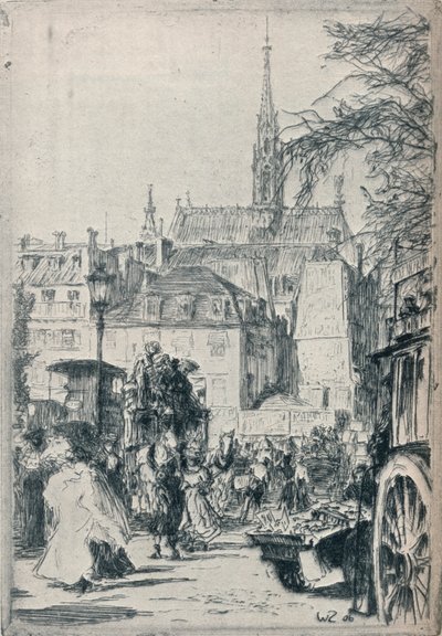 Place St. Michel, Paris, c1913 af Walter Zeising
