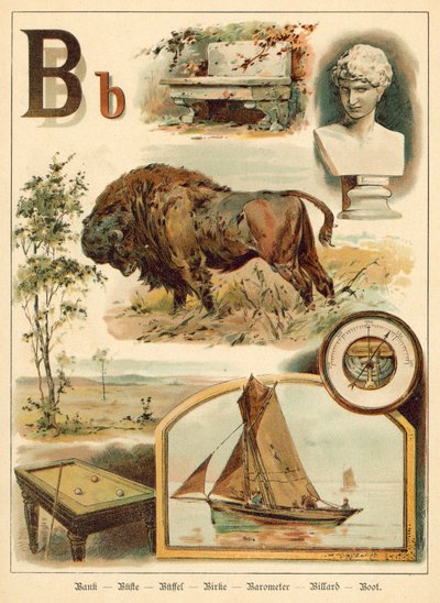 Bogstav B (chromolitho) af Walter Zweigle