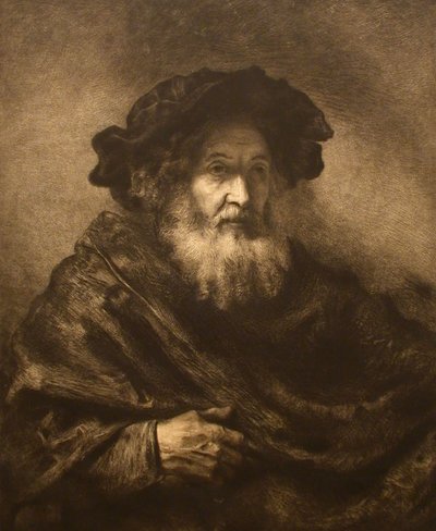 Uden titel: Rembrandtesque Old Man, 20. århundrede. af Waltner