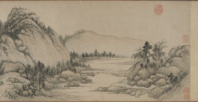 Bo i Fuchun-bjergene efter Huang Gongwang, Qing-dynastiet, 1672 (blæk og farve på papir) af Wang Hui