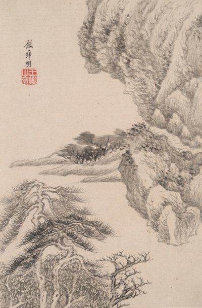 Landskab i stil med forskellige gamle mestre: Landskab efter Wang Meng (1308 af Wang Jian