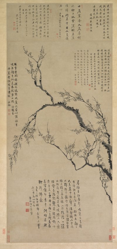 Blommeblomster af Wang Shishen