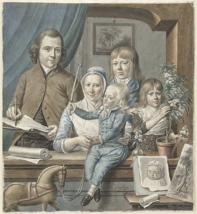 Kunstneren selv og hans familie af Warner Horstink