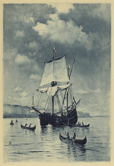Opdagelsen af Hudson (litho) af Warren Sheppard