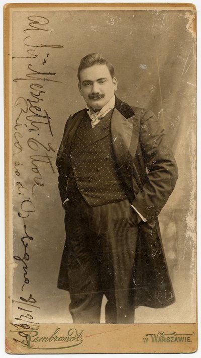 Portræt af operasangeren Enrico Caruso 1873-1921, 1900-tallet. af Warsaw. Photo studio Rembrandt