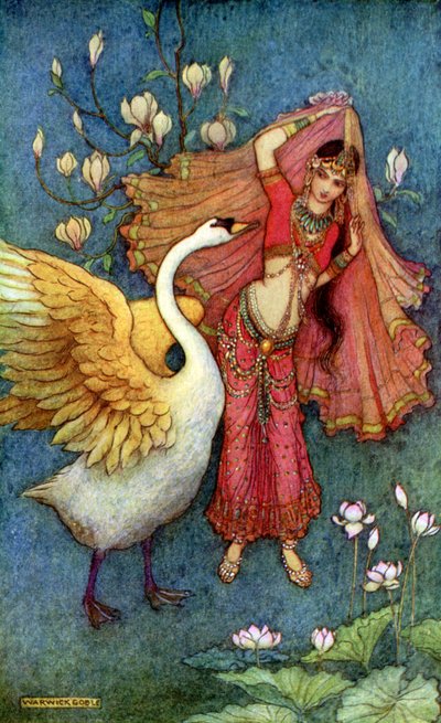 Prinsesse Dayamanti og svane-budbringeren af Warwick Goble